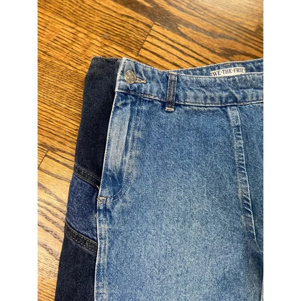 We The Free Moonlit Moto Slim Bootcut Colorblock jeans with button cuff - Picture 3 of 16